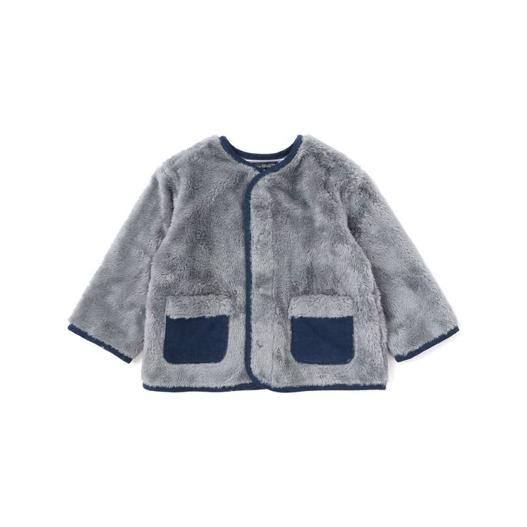 ボア裏ボーダーノーカラーコート(90~100cm) | BeBe | 詳細画像10 