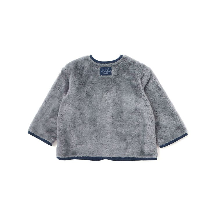 ボア裏ボーダーノーカラーコート(90~100cm) | BeBe | 詳細画像11 