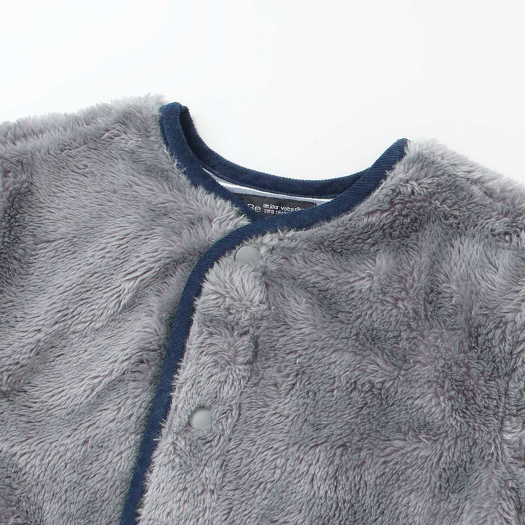 ボア裏ボーダーノーカラーコート(90~100cm) | BeBe | 詳細画像12 