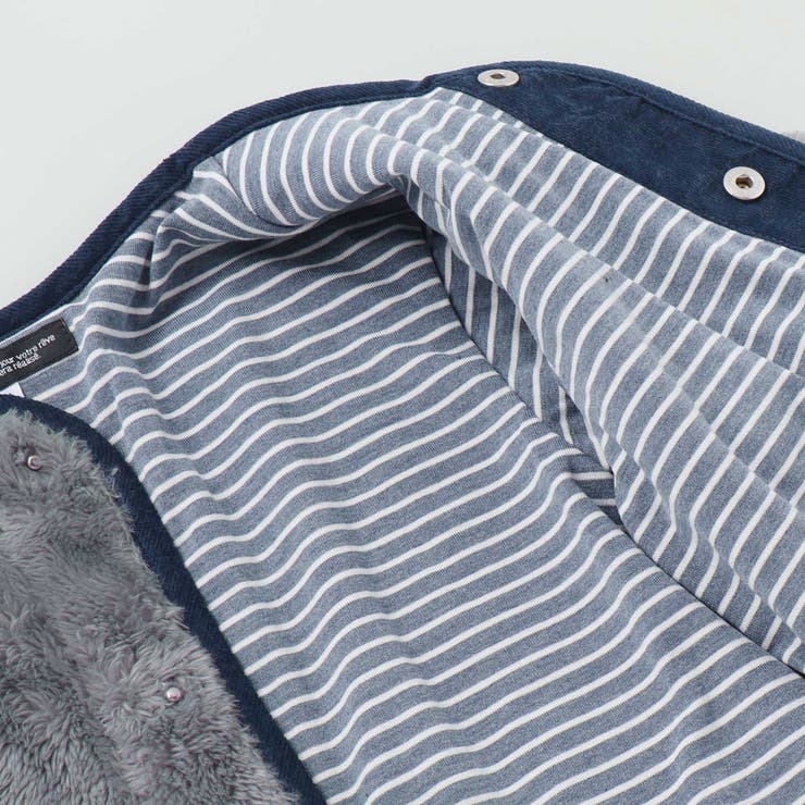 ボア裏ボーダーノーカラーコート(90~100cm) | BeBe | 詳細画像18 