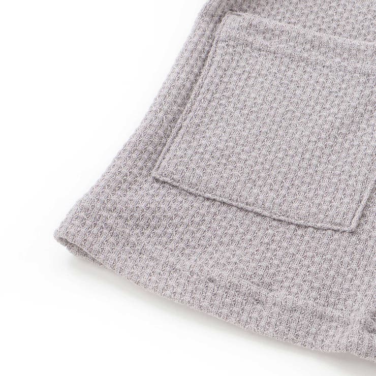 メランジワッフルポンポンフード付き長袖カーディガン(80~100cm) | BeBe | 詳細画像13 