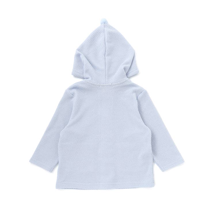 メランジワッフルポンポンフード付き長袖カーディガン(80~100cm) | BeBe | 詳細画像7 