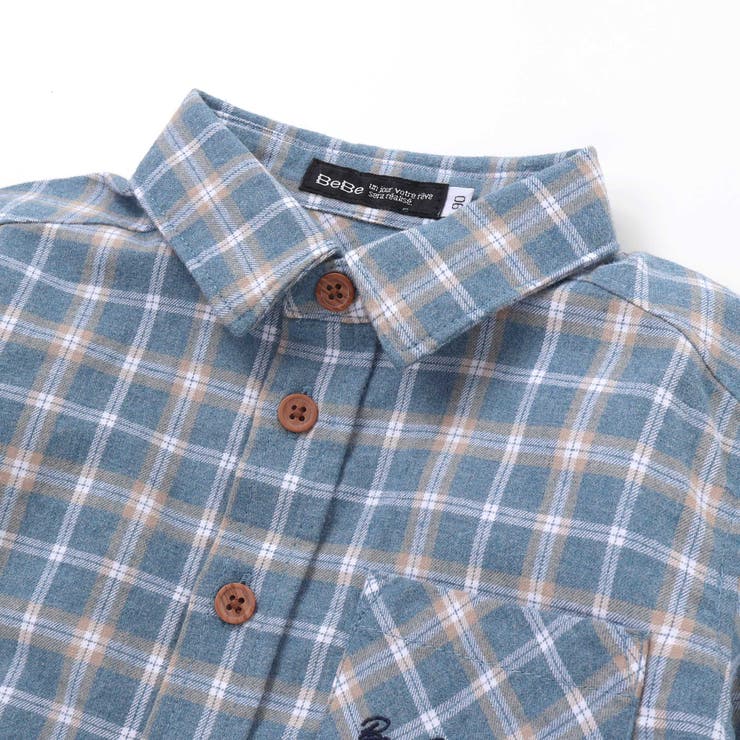 先染めネルチェック長袖シャツ(90~100cm) | BeBe | 詳細画像10 