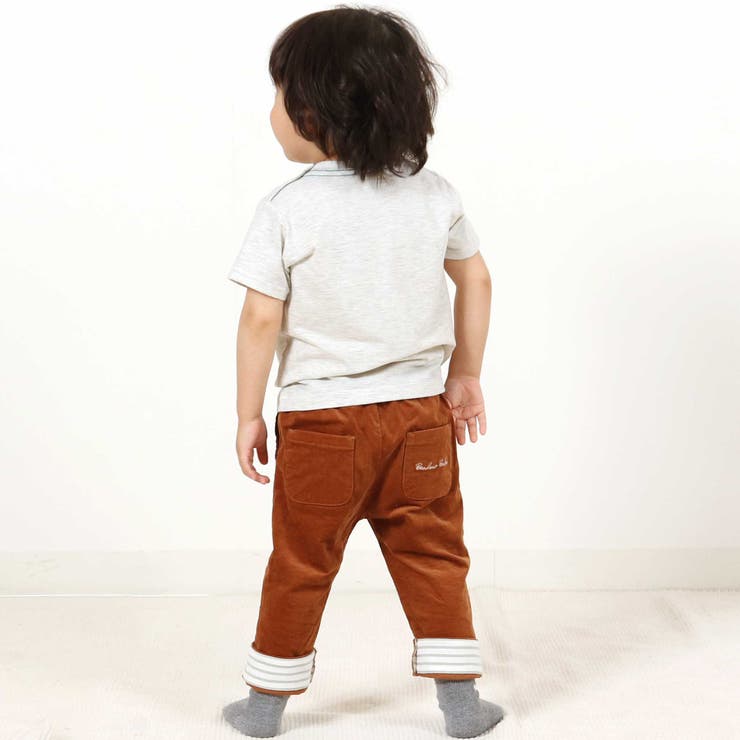 シャツコール裾ボーダーテーパードパンツ(80~100cm) | BeBe | 詳細画像4