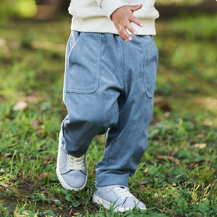 ブルー | ニットコールポケットロングパンツ(80~100cm) | BeBe