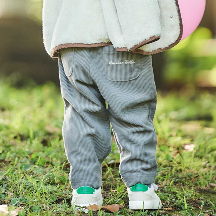 グレー | ニットコールポケットロングパンツ(80~100cm) | BeBe