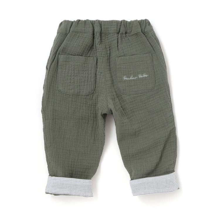 コットンガーゼ裾ボーダーロングパンツ(80~100cm) | BeBe | 詳細画像8 