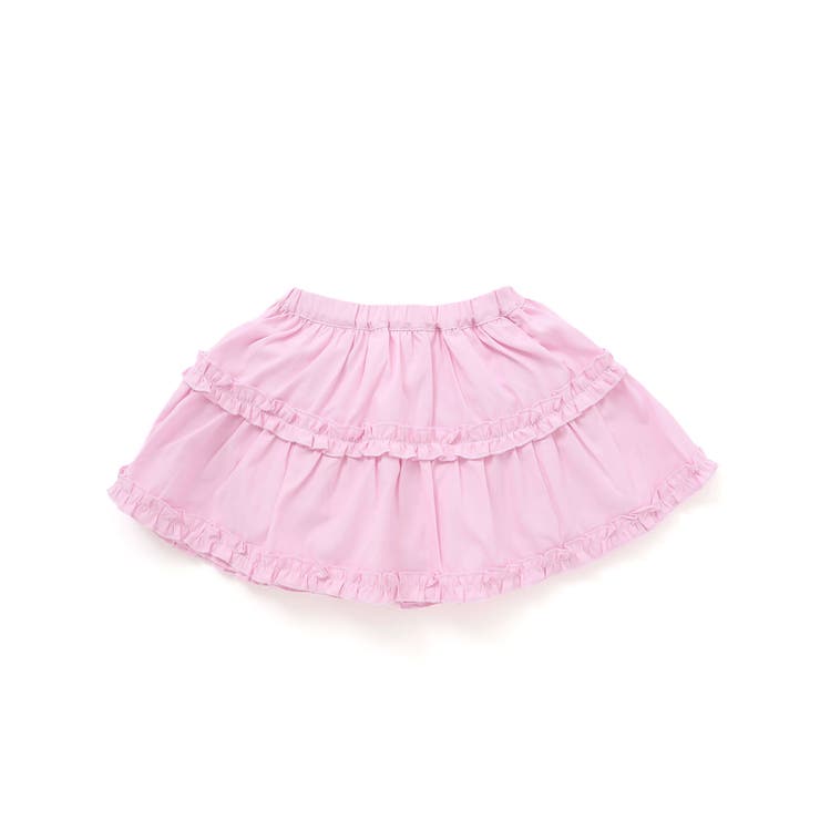 ピンク | シャンブレーフリルブルマドッキングスカート(80~90cm) | BeBe