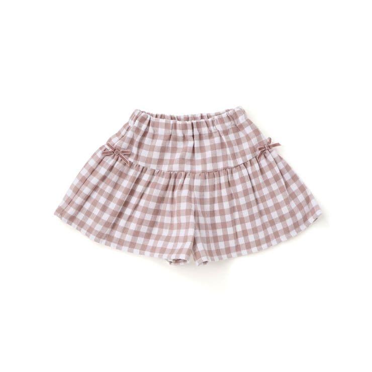 【お揃い】ネルギンガムチェックギャザーキュロットパンツ(80~100cm) | BeBe | 詳細画像7 