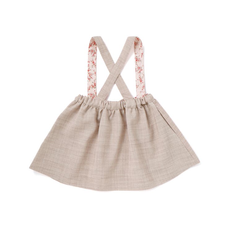 リネン調メランジサスペンダー付きギャザースカート(80~100cm) | BeBe | 詳細画像5 