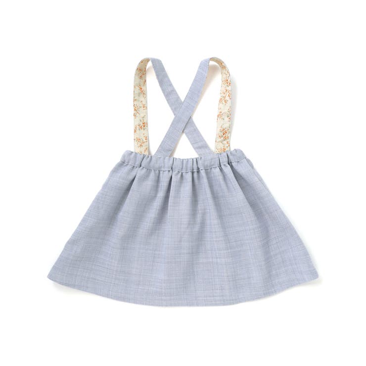 リネン調メランジサスペンダー付きギャザースカート(80~100cm) | BeBe | 詳細画像7 