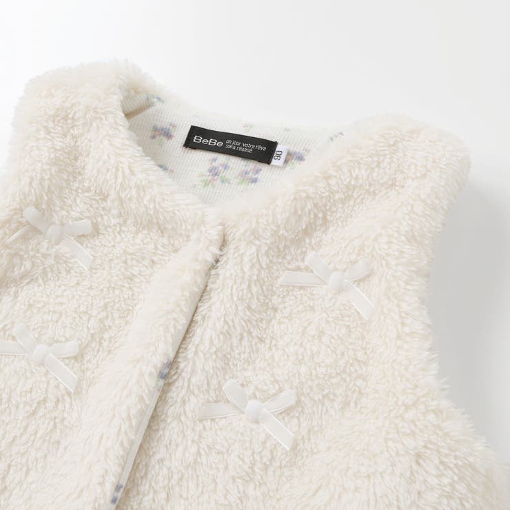 リボンモチーフボアベスト(90~100cm) | BeBe | 詳細画像8 