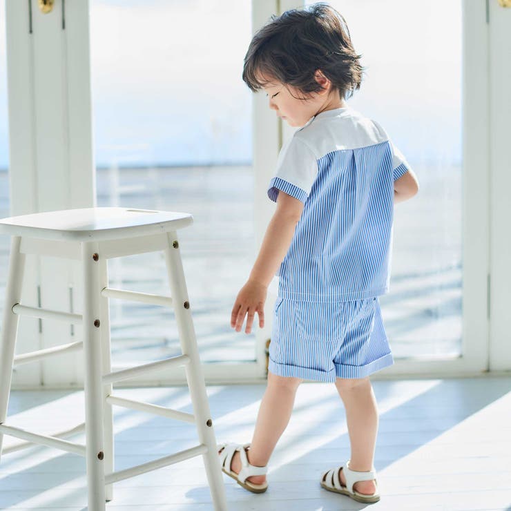 ネクタイプリントブロード切替半袖Tシャツ(80~90cm) | BeBe | 詳細画像3 