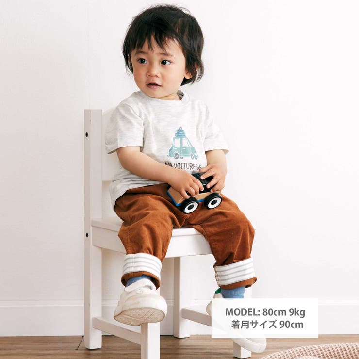 メランジ天竺車プリント半袖Tシャツ(80~100cm) | BeBe | 詳細画像5 