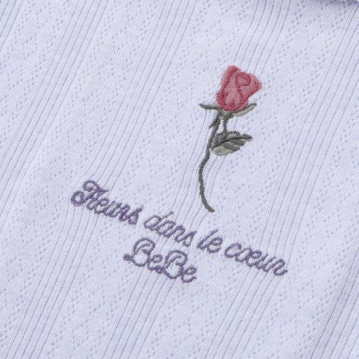 針抜きローズ刺しゅう長袖Tシャツ(80~100cm) | BeBe | 詳細画像12 