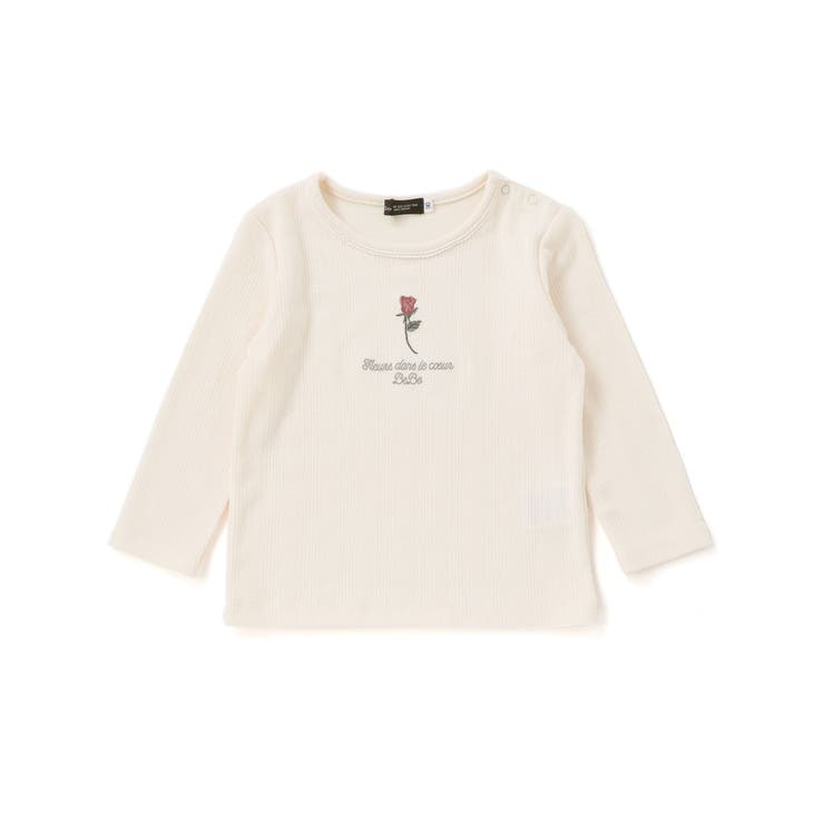 針抜きローズ刺しゅう長袖Tシャツ(80~100cm) | BeBe | 詳細画像5 