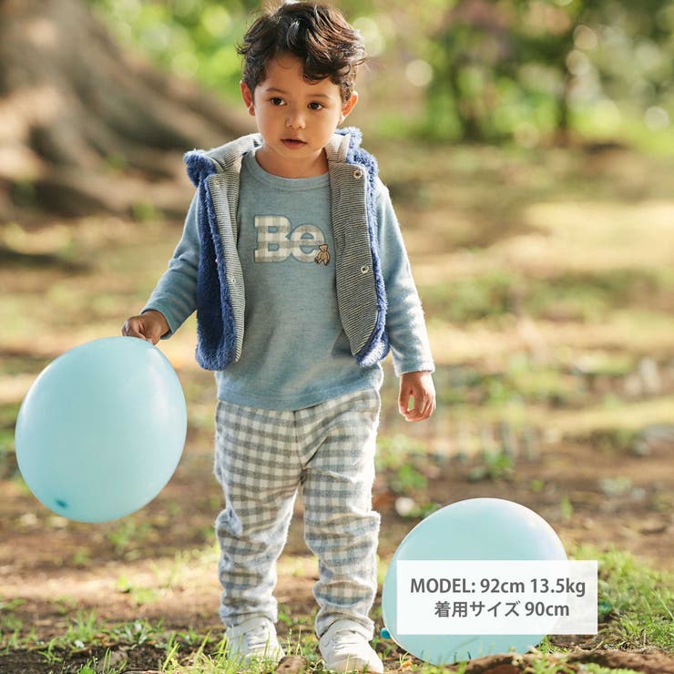 Beパッチ刺しゅうスムース長袖Tシャツ(80~100cm) | BeBe | 詳細画像2 