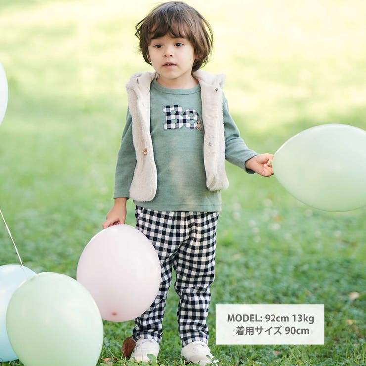 Beパッチ刺しゅうスムース長袖Tシャツ(80~100cm) | BeBe | 詳細画像4 