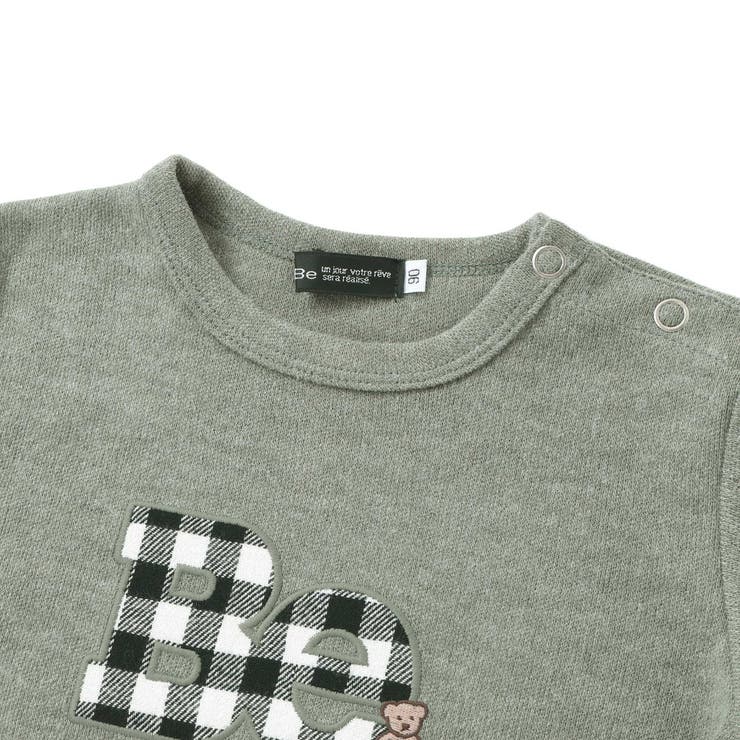 Beパッチ刺しゅうスムース長袖Tシャツ(80~100cm) | BeBe | 詳細画像9 