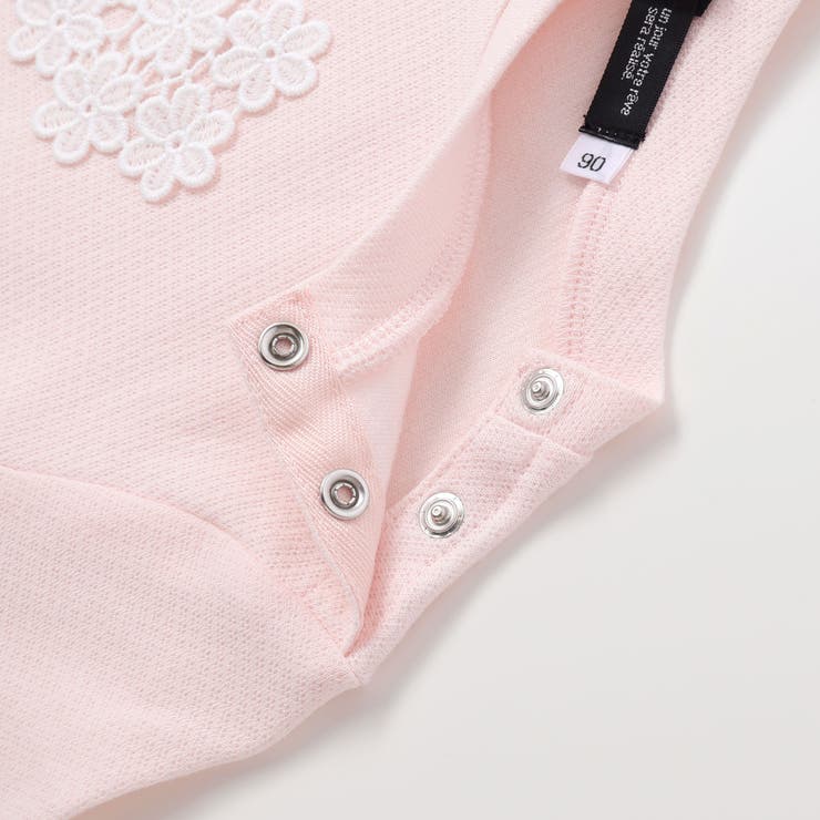 ハートレースモチーフ針抜き長袖Tシャツ(80~100cm) | BeBe | 詳細画像8 