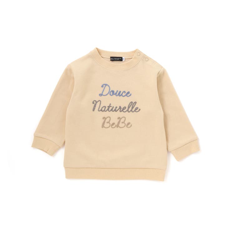 クリーム | カノコチェーンステッチロゴ長袖Tシャツ(80~100cm) | BeBe