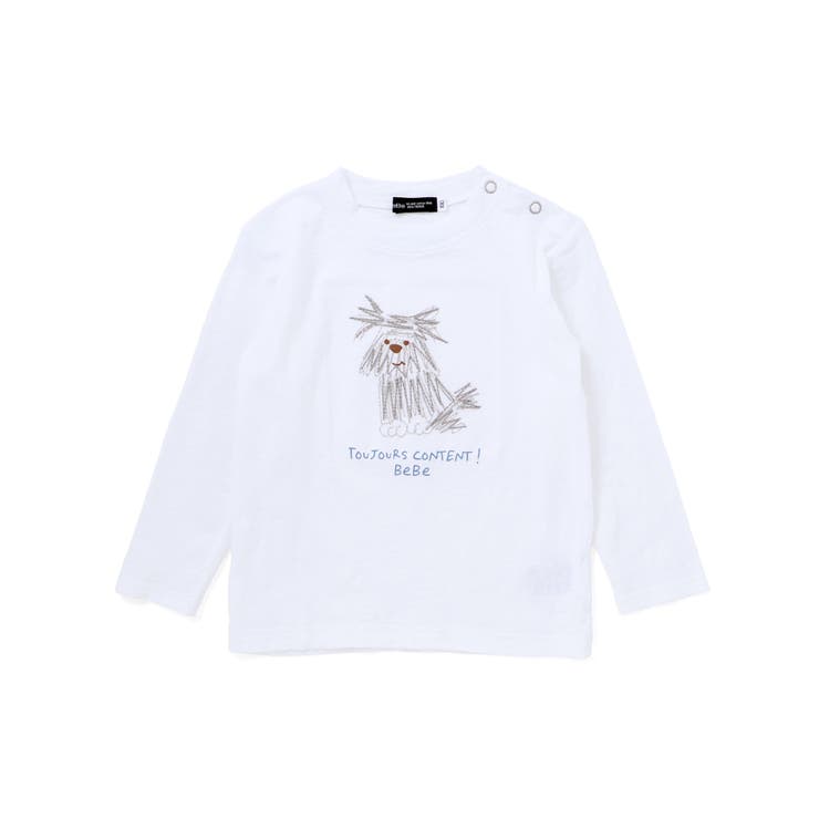 スラブ天竺DOGプリント長袖Tシャツ(80~100cm) | BeBe | 詳細画像5 