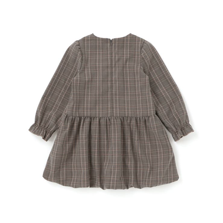 【店舗限定】チェックバルーン長袖ワンピース(95~150cm) | BeBe Petits Pois Vert | 詳細画像15 
