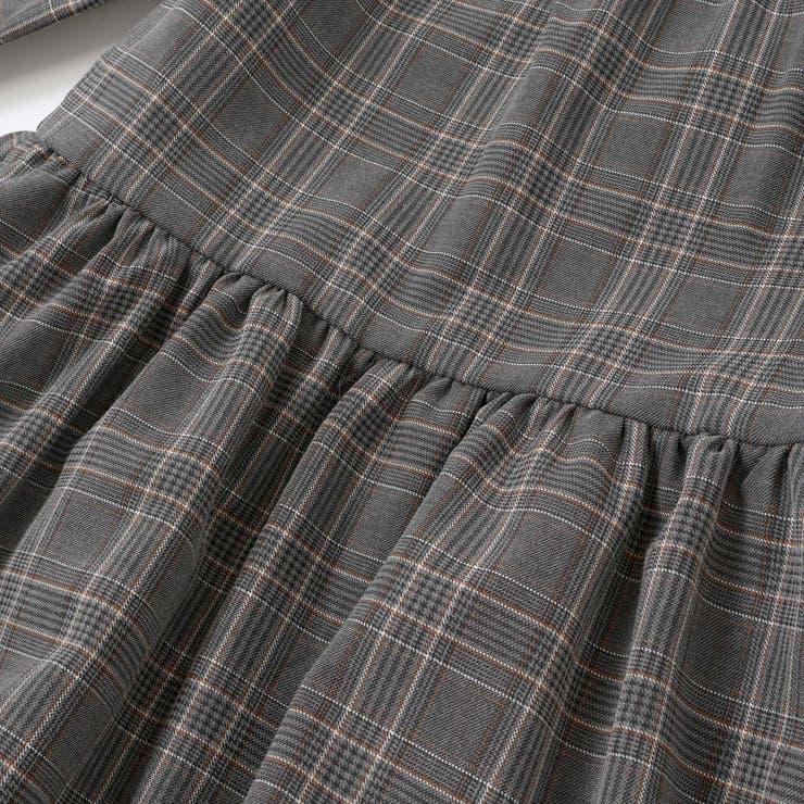 【店舗限定】チェックバルーン長袖ワンピース(95~150cm) | BeBe Petits Pois Vert | 詳細画像9 