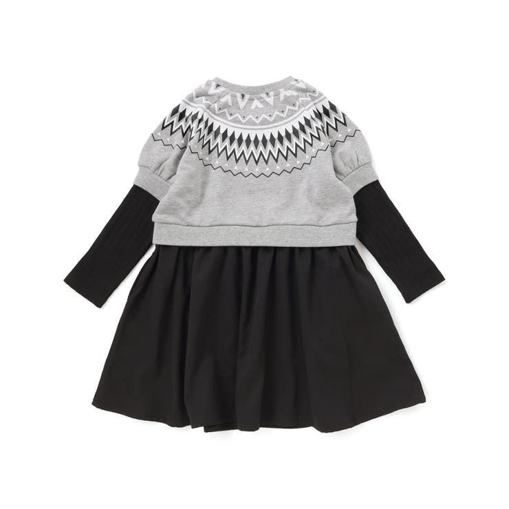 【店舗限定】ノルディック切替長袖ワンピース(95~150cm) | BeBe Petits Pois Vert | 詳細画像11 