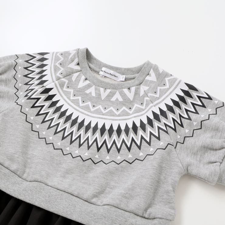 【店舗限定】ノルディック切替長袖ワンピース(95~150cm) | BeBe Petits Pois Vert | 詳細画像13 