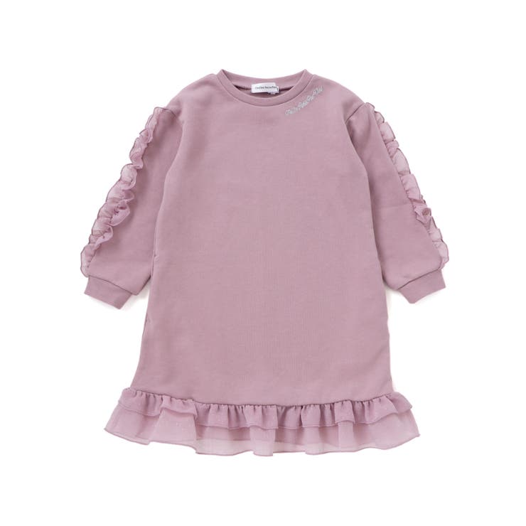 【店舗限定】裏毛チュールフリルワンピース(95~150cm) | BeBe Petits Pois Vert | 詳細画像6 