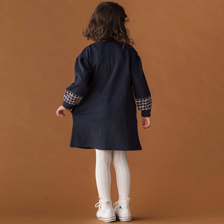 【店舗限定】【お揃い】裏毛×ノルディック切り替えワンピース(95~150cm) | BeBe Petits Pois Vert | 詳細画像3 