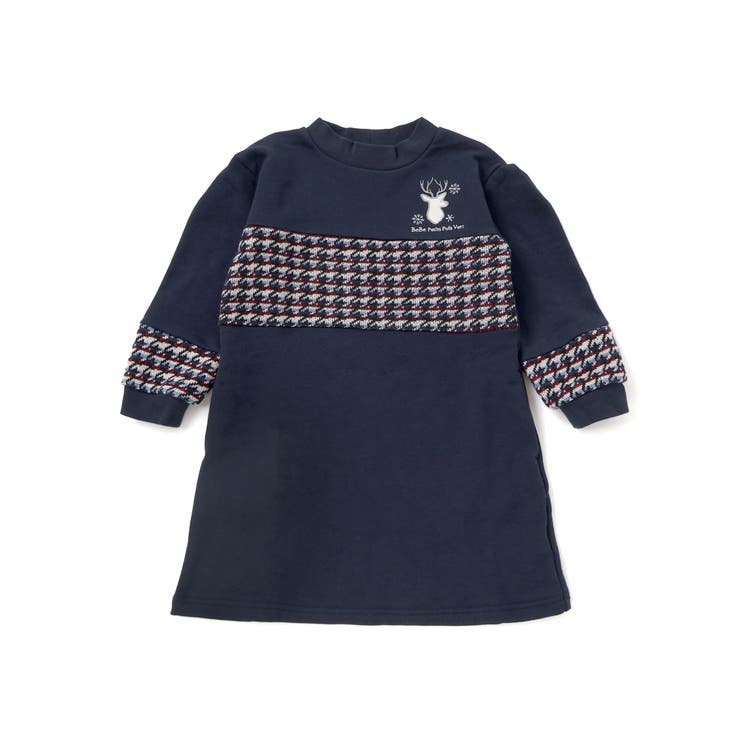 【店舗限定】【お揃い】裏毛×ノルディック切り替えワンピース(95~150cm) | BeBe Petits Pois Vert | 詳細画像6 