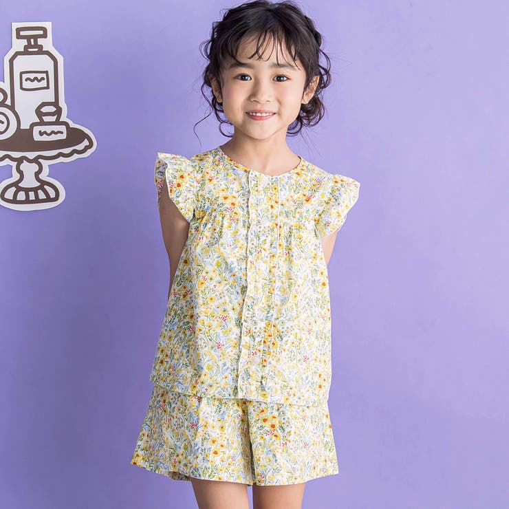 小花柄セットアップ(95~150cm)[品番：BEBK0008694]｜BeBe Petits Pois Vert（ベベ プチ ポワ  ヴェール）のキッズファッション通販｜SHOPLIST（ショップリスト）