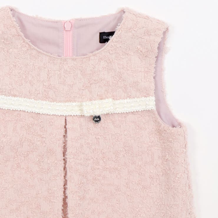 【店舗限定】ファンシーヤーンジャケット＋格子柄ジャンパースカート セット(110… | BeBe Petits Pois Vert | 詳細画像14 