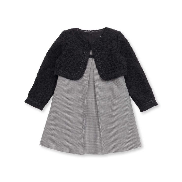 【店舗限定】ファンシーヤーンジャケット＋格子柄ジャンパースカート セット(110… | BeBe Petits Pois Vert | 詳細画像17 