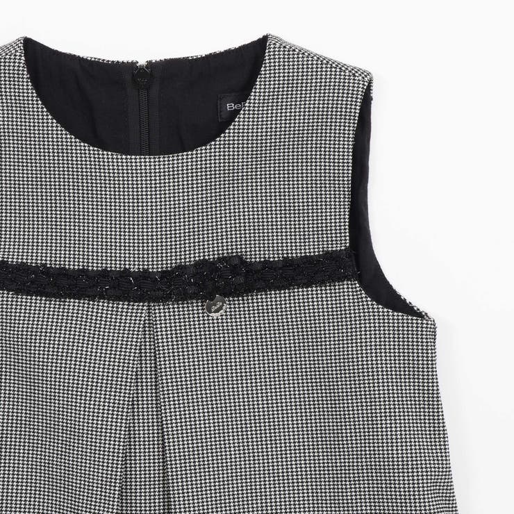 【店舗限定】ファンシーヤーンジャケット＋格子柄ジャンパースカート セット(110… | BeBe Petits Pois Vert | 詳細画像23 