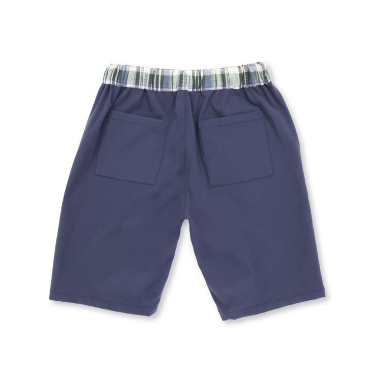 チェック＆無地切り替え半袖シャツ+ハーフパンツセットアップ(95~150cm) | BeBe Petits Pois Vert | 詳細画像10 