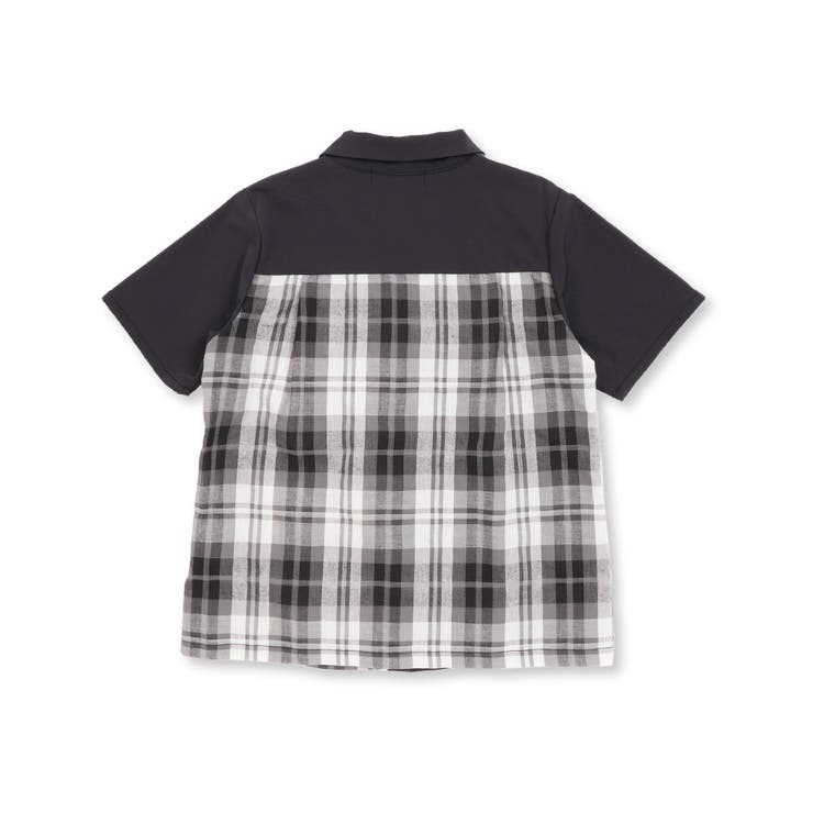 チェック＆無地切り替え半袖シャツ+ハーフパンツセットアップ(95~150cm) | BeBe Petits Pois Vert | 詳細画像22 