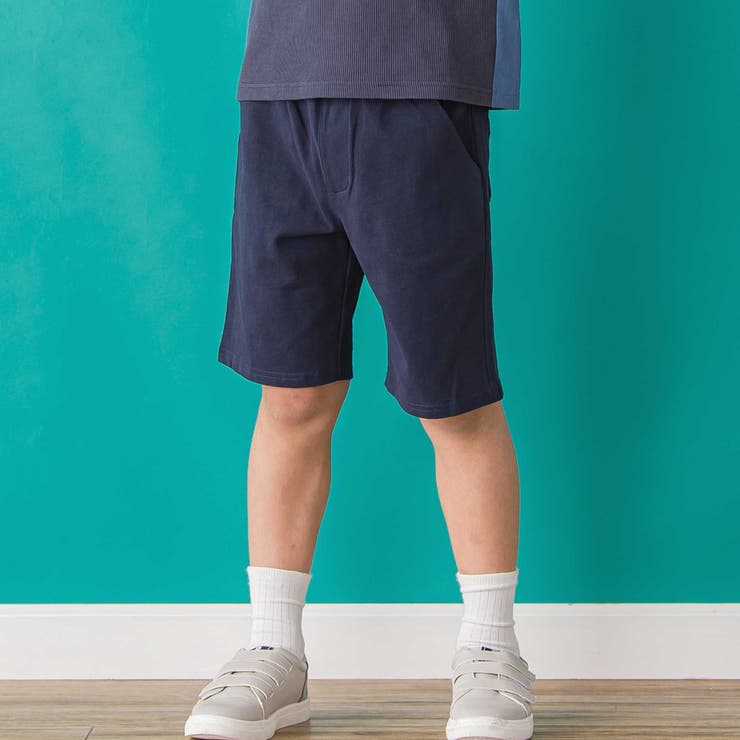 ワッフル×天竺ワッペン半袖Tシャツ＋ショートパンツセットアップ | BeBe Petits Pois Vert | 詳細画像7 