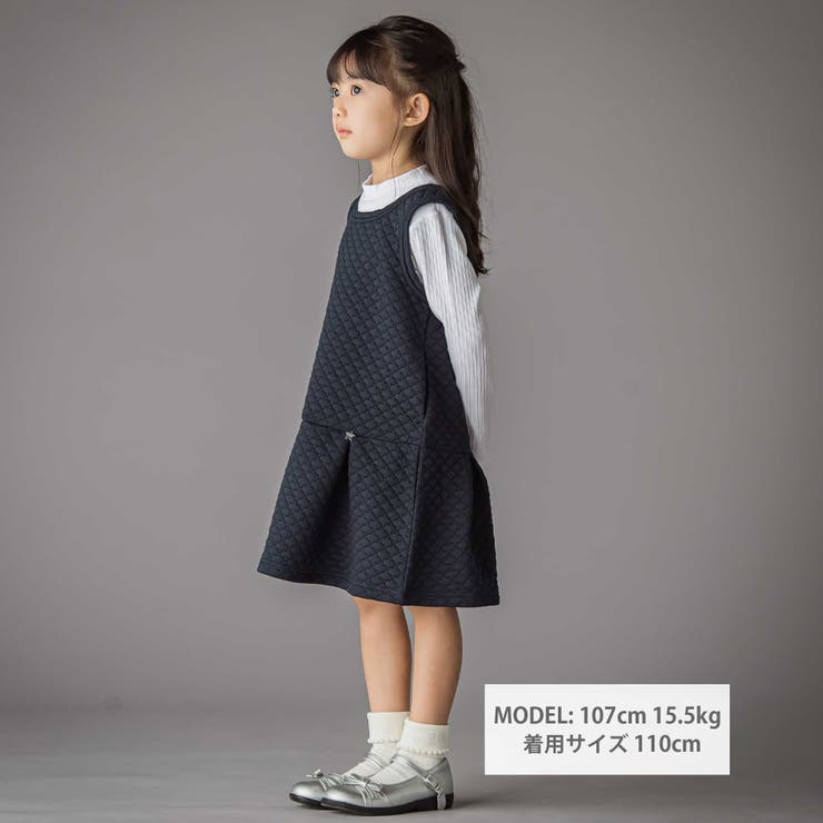 【店舗限定】くもキルトジャンパースカート＋長袖リブトップスセット(95~150c… | BeBe Petits Pois Vert | 詳細画像2 