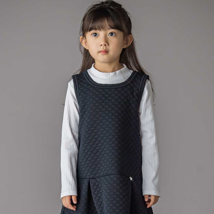 【店舗限定】くもキルトジャンパースカート＋長袖リブトップスセット(95~150c… | BeBe Petits Pois Vert | 詳細画像4 