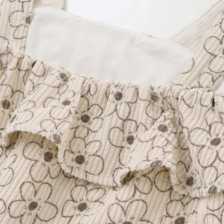 【店舗限定】花柄コールテンジャンパースカート＋長袖リブトップスセット(95~15… | BeBe Petits Pois Vert | 詳細画像11 