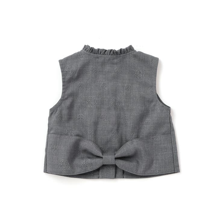 【店舗限定】型押し花柄ベスト＋ショートパンツセットアップ(95~150cm) | BeBe Petits Pois Vert | 詳細画像11 