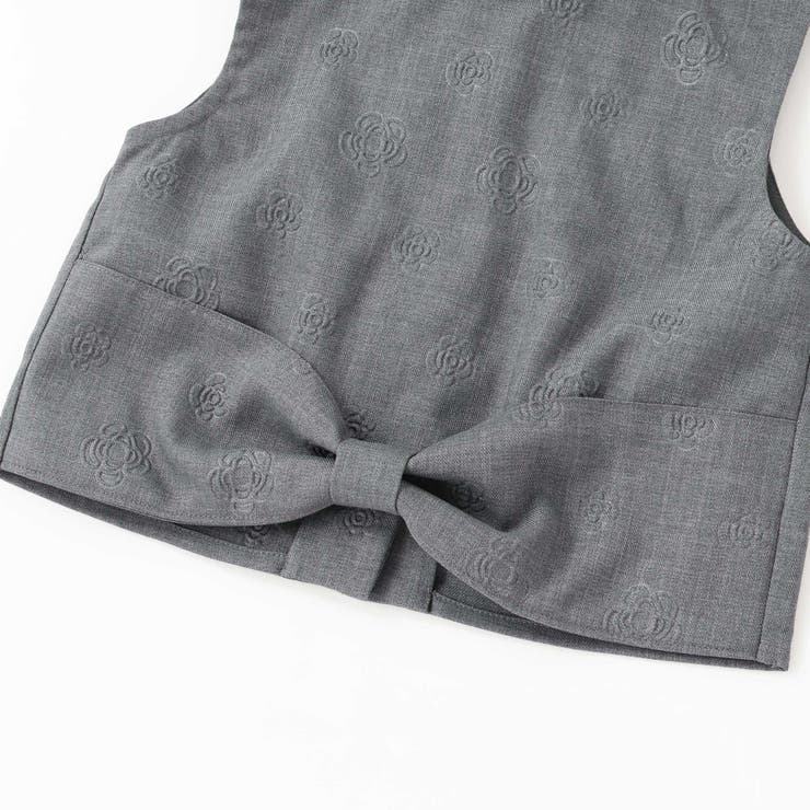 【店舗限定】型押し花柄ベスト＋ショートパンツセットアップ(95~150cm) | BeBe Petits Pois Vert | 詳細画像16 