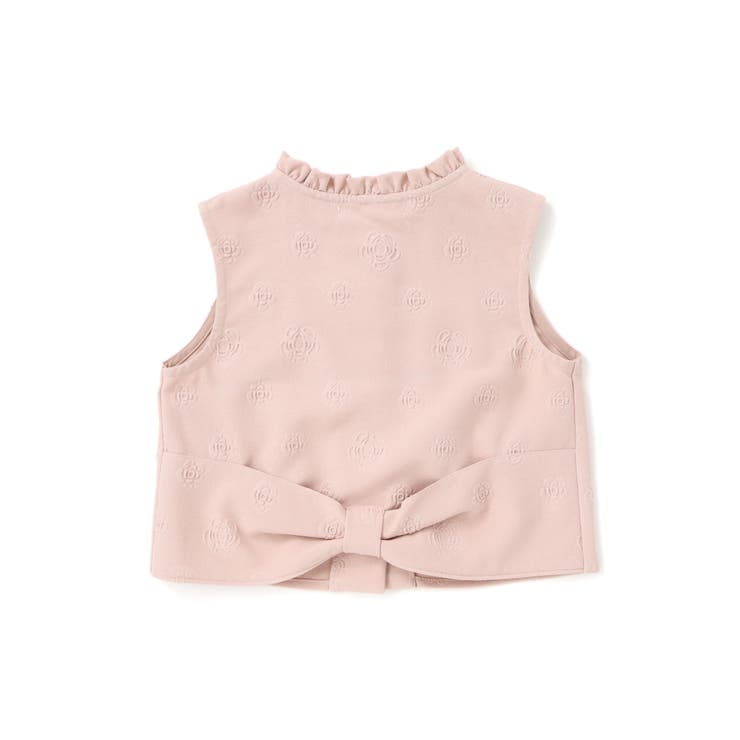 【店舗限定】型押し花柄ベスト＋ショートパンツセットアップ(95~150cm) | BeBe Petits Pois Vert | 詳細画像8 
