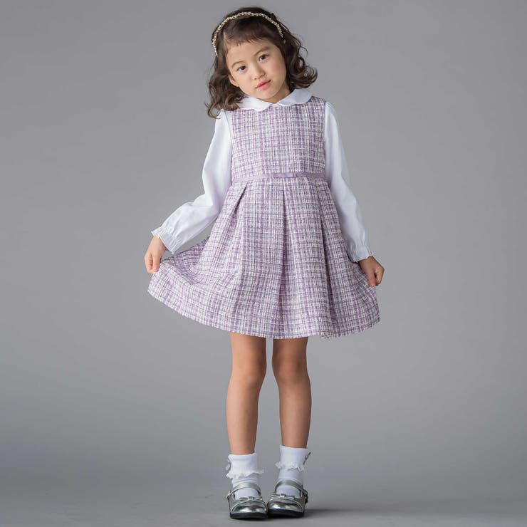 ボレロ＋ジャンパースカート＋ブラウス3点セットアンサンブル | BeBe Petits Pois Vert | 詳細画像8 