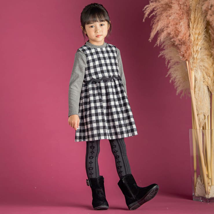 店舗限定】ブロックチェックor千鳥柄ジャンパースカート(95~150cm