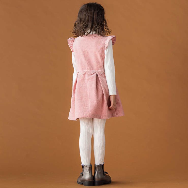 【店舗限定】【お揃い】起毛ジャガードスカラップジャンパースカート(95~150c… | BeBe Petits Pois Vert | 詳細画像3 