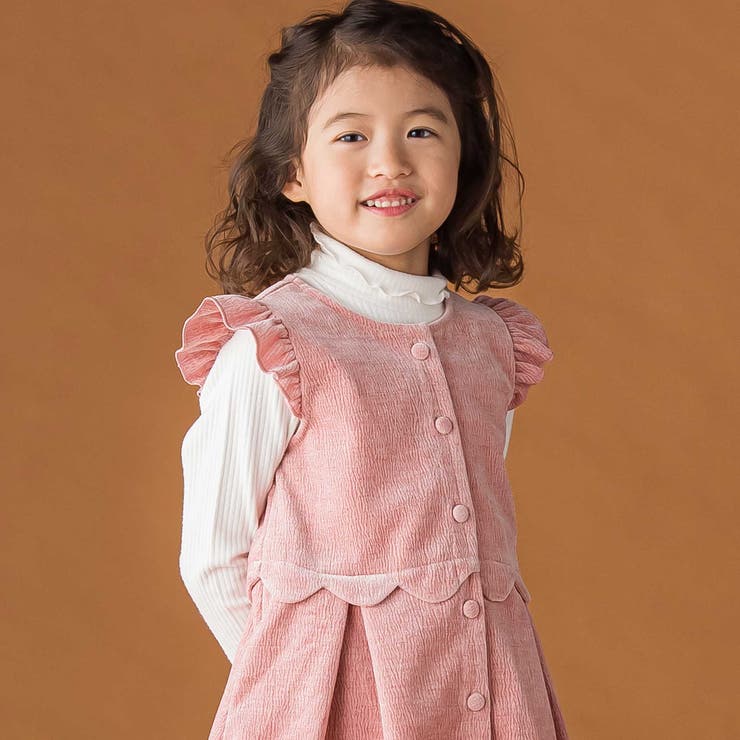 【店舗限定】【お揃い】起毛ジャガードスカラップジャンパースカート(95~150c… | BeBe Petits Pois Vert | 詳細画像4 